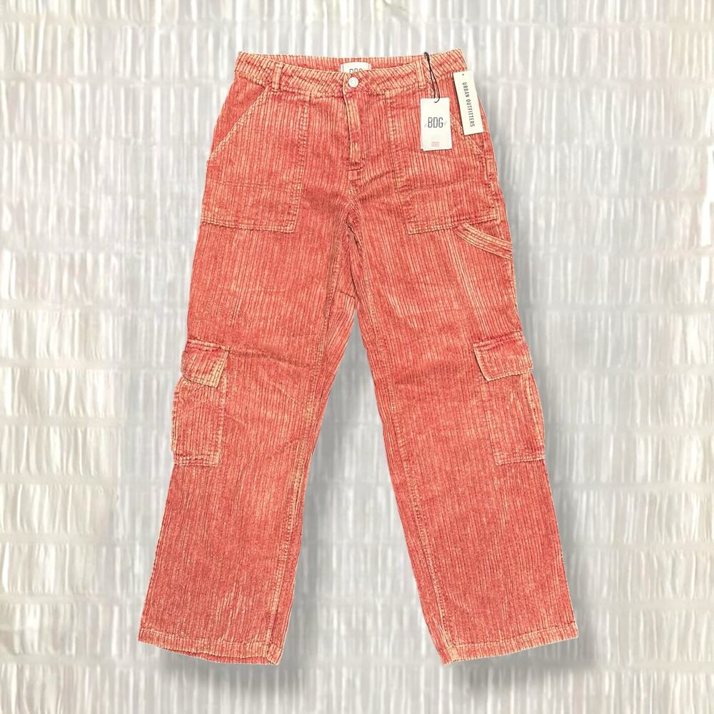 BDG Urban Outfitters Women’s Red Corduroy Cargo Pants - Size 8